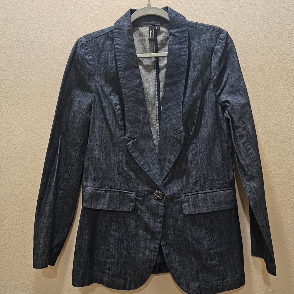 NWOT Ambition Denim Blazer with Elbow Pads Size M